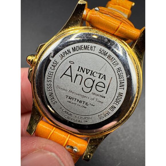 Invicta Women\'s Watch Angel Collection Trinite Glow 15936 50M WR Leather Band